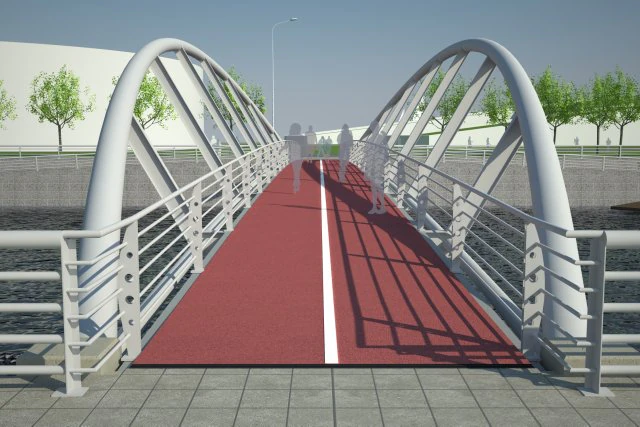 pedestrian bridge 48m 3D Model .c4d .max .obj .3ds .fbx .stl .blend 
