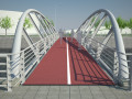 Pedestrian Bridge 48m 3D Model
