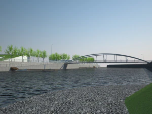 pedestrian bridge 48m 3D Model