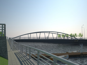 pedestrian bridge 48m 3D Model