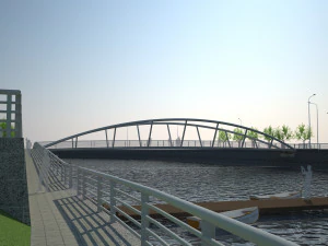 pedestrian bridge 48m 3D Model