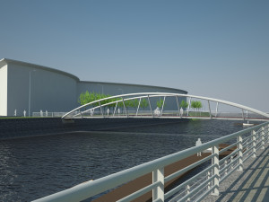 pedestrian bridge 48m 3D Model