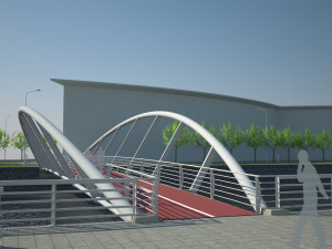 pedestrian bridge 48m 3D Model