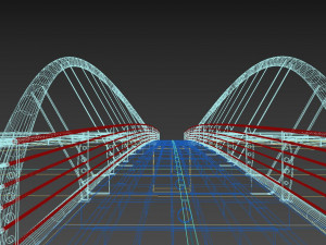 pedestrian bridge 48m 3D Model