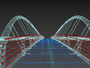 pedestrian bridge 48m 3D Model