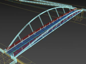 pedestrian bridge 48m 3D Model