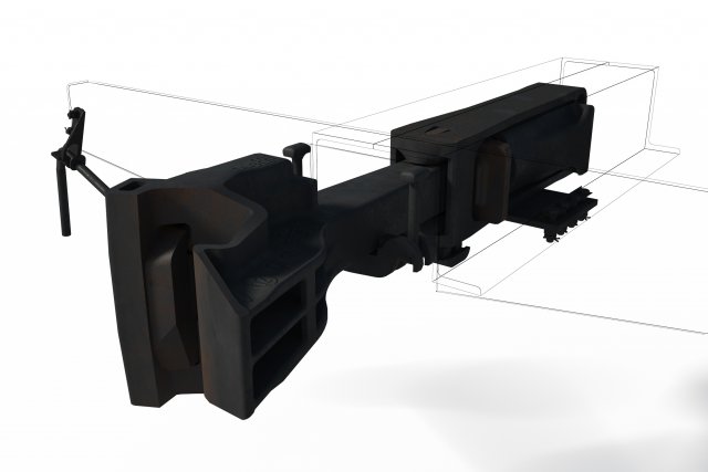 Train Autocoupler SA-3 3D Модель .c4d .max .obj .3ds .fbx .stl .blend 