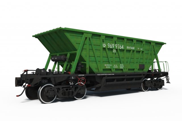 Train car Hopper 20-4015 3D Model .c4d .max .obj .3ds .fbx .stl .blend 