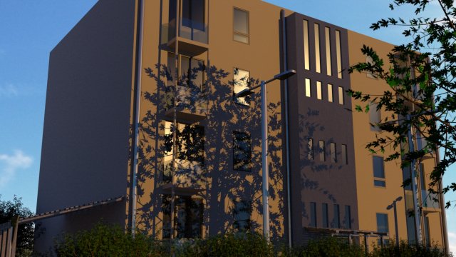 residential building Modelo 3D .c4d .max .obj .3ds .fbx .stl .blend 