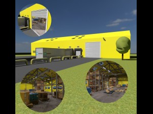 modular warehouse and warehouse demo 3D Model