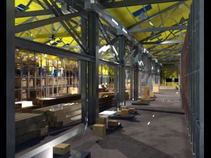 warehouse interior and exterior whit props d model 3D Model