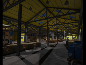 warehouse interior and exterior whit props d model 3D Model