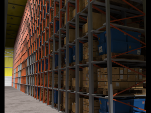 warehouse interior and exterior whit props d model 3D Model