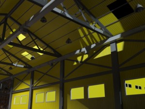 warehouse interior and exterior whit props d model 3D Model
