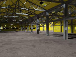 warehouse interior and exterior whit props d model 3D Model