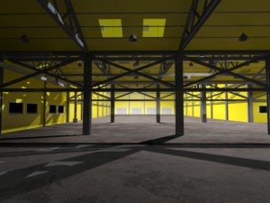 warehouse interior and exterior whit props d model 3D Model