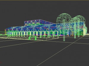 warehouse interior and exterior whit props d model 3D Model