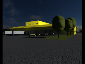 warehouse interior and exterior whit props d model 3D Model