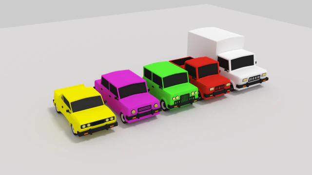 car pack cartoon 3D Model .c4d .max .obj .3ds .fbx .stl .blend 