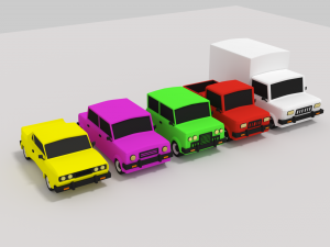 car pack cartoon 3D Model