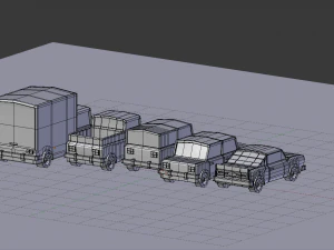 car pack cartoon 3D Model