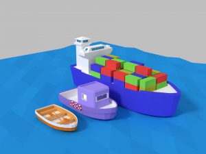 low poly ships pack 3D Model