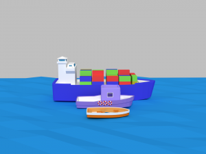 low poly ships pack 3D Model
