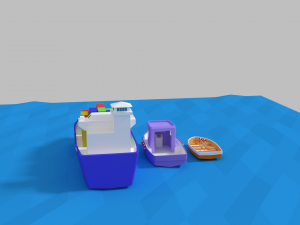 low poly ships pack 3D Model