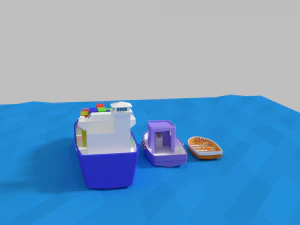 low poly ships pack 3D Model