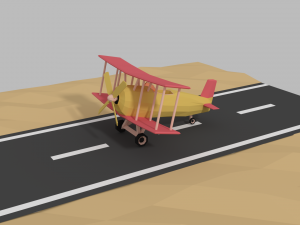 low poly plane 3D Model
