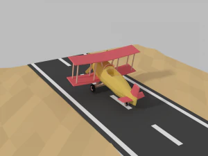 low poly plane 3D Model