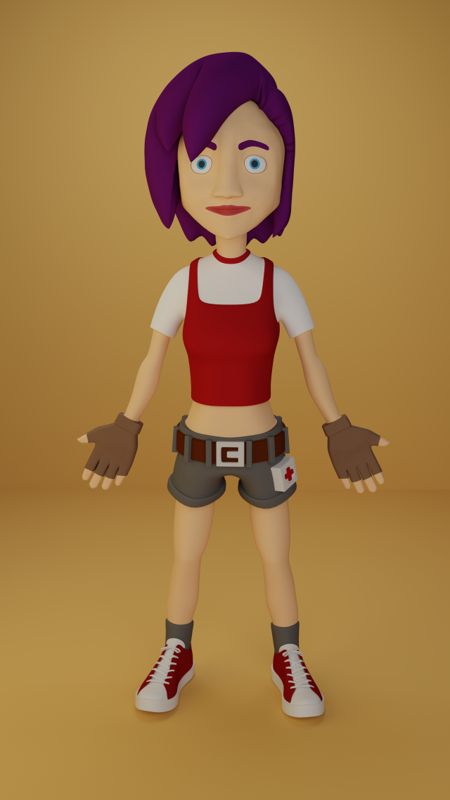 anime female 3D Model .c4d .max .obj .3ds .fbx .stl .blend 