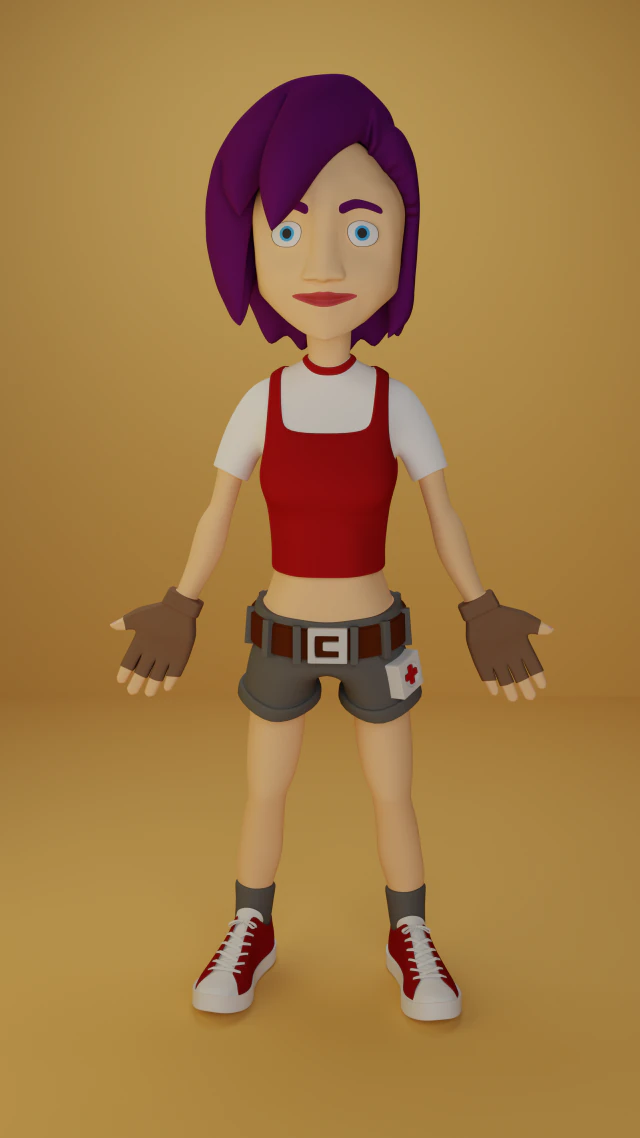 anime female 3D Model .c4d .max .obj .3ds .fbx .stl .blend 