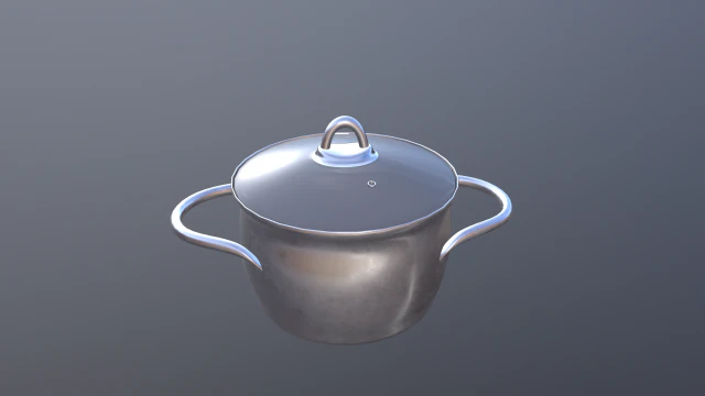 aluminum pan 3D Model .c4d .max .obj .3ds .fbx .stl .blend 