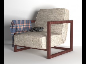 plaid armchair pillow 3D Model