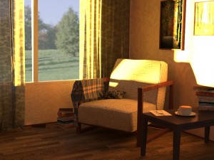 plaid armchair pillow 3D 모델