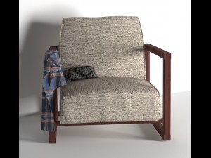 plaid armchair pillow 3D 모델