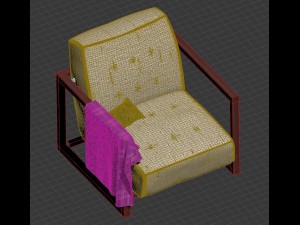 plaid armchair pillow 3D 모델