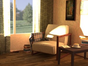 plaid armchair pillow 3D 모델