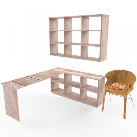designer chair furniture work area 3D 모델 .c4d .max .obj .3ds .fbx .stl .blend 