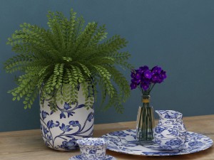 blue and white porcelain 3D 모델