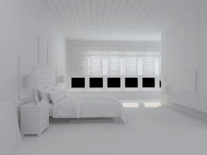 bedroom and study area 3D Model