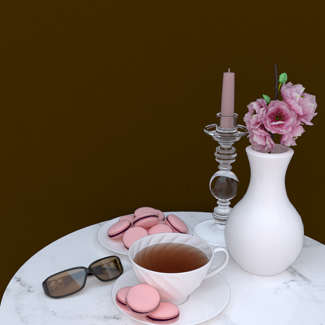 macaron tea set 3D Model .c4d .max .obj .3ds .fbx .stl .blend 