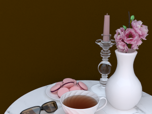 macaron tea set 3D 모델