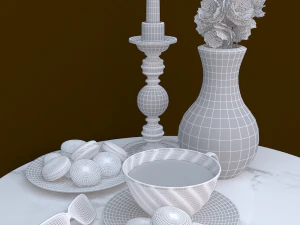 macaron tea set 3D Model