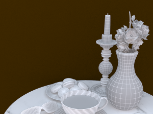 macaron tea set 3D Model
