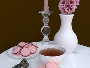 macaron tea set 3D Model