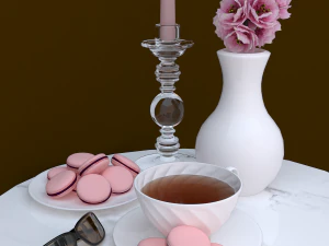 macaron tea set 3D Model