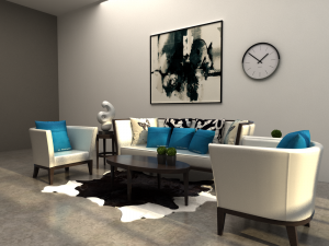 living sofa set Model 3D