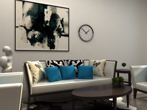 living sofa set Model 3D